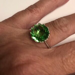 Peridot Stamped 925 Sterling Silver Ring